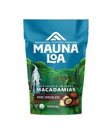 Mauna Loa Premium Hawaiian Chocolate Covered Macadamia Nuts, Dark Chocolate, Cocoa Dusted, 8 Oz Bag (Pack of 1) Dark Chocolate 8 Oz Bag
