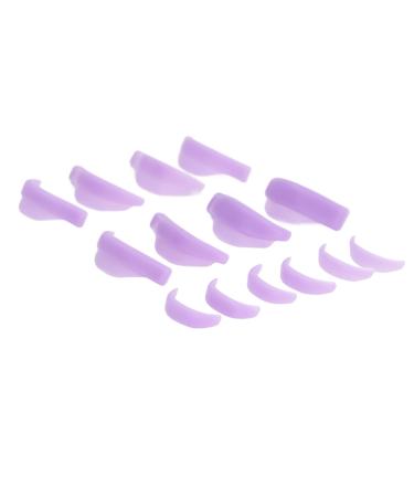 Eyelash Perm Pads Portable Silicone Soft 7 Pairs 7 Sizes Eyelash Lift Shields for Beauty Salons (Purple)