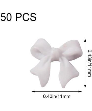 50pcs 3D Bowknot Nail Charms for Nail Art - White Resin Decorations | DIY Manicure Accessories - Buy Online on SooperMarket.com