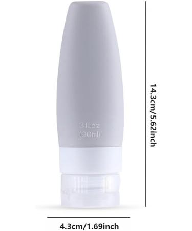 Dajidafu Travel Silicone Dispenser Bottle Shower Gel Toothpaste Makeup Squeeze Tube Refillable Leakproof Container Accessories Light Gray 90ML - Buy Online on SooperMarket.com