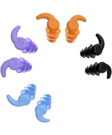 ISTOVO 3 Pair Silicone Earplugs Reusable Silicone Swimmer Earplugs for Adults Black+Purple+Blue - Buy Online on SooperMarket.com