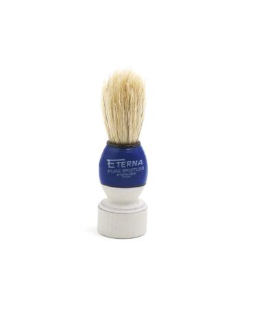 Ruilogod Blue Wooden Handle Mini Bristle Portable Beard Mustache Brush Clean Tool for Men