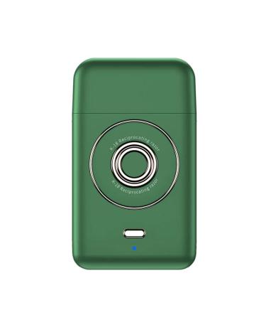 Portable Electric Shaver Mini Heard Trimmer Beard Shaving Reciprocating Cutter Head Rechargeable Knives Razor for Men(Green)