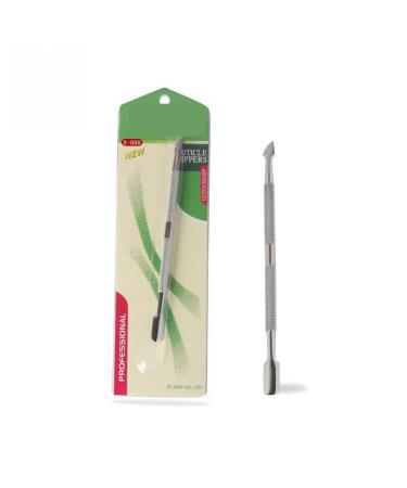 zalati Nail Art Pusher with Dual Tips Stainless Steel Nail Gel Polish Remover for Manicure Pedicure Cuticle Nail Care Cleaner Stainless Steel Silver