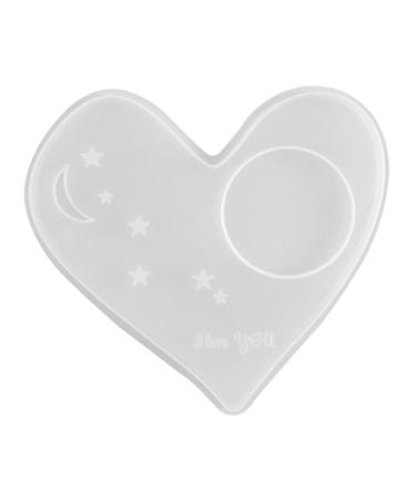 STOBOK 2pcs Coaster Mold Silicone Molds Moon Star Tray Resin Molds Simple Diy Mold Epoxy Resin Heart-shaped Whitex2pcs 13.6X13CMx2pcs