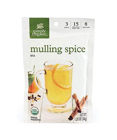 Simply Organic Mulling Spice, Certified Organic, Gluten-Free | 1.2 oz | Pack of 8