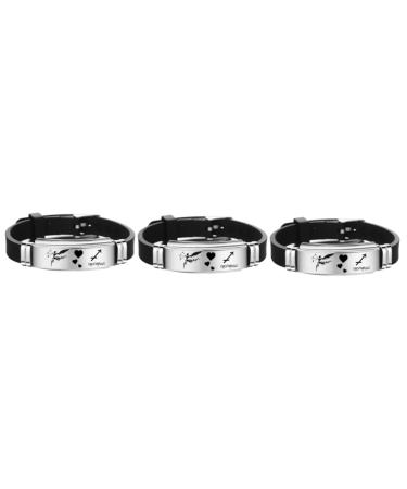 Amosfun 2pcs couple bracelet couples bracelets stainless steel bracelet silicone bracelets bond bracelets for couples bracelet for couples fashion bangle earth tones set lovers Mx3pcs As Shownx3pcs