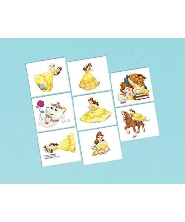 Beauty and The Beast Tattoos (8 Pack) - Disney Princess Temporary Tattoos - Buy Online on SooperMarket.com