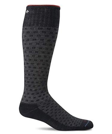 Sockwell Men's Shadow Box Moderate Graduated Compression Sock XX-Large Black