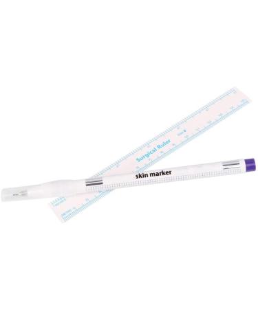 Beauty7 Tattoo Skin Markers Pen - Surgical Tip 0.5mm/1mm Body Art Scribe Tool with Ruler - 1 Pack - Buy Online on SooperMarket.com