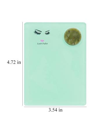 Eyelash Extension Pallet Holder Set - 2 in 1 Acrylic & Round Jade Stone Lash Grafting Tool Pad | Blue - International Shipping Available - Buy Online on SooperMarket.com