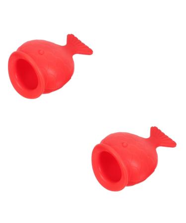 HAPINARY 2pcs Silicone Fish Lip Filler (red) Plumpit Lip Plumper Device Lip Suction Plumper Para