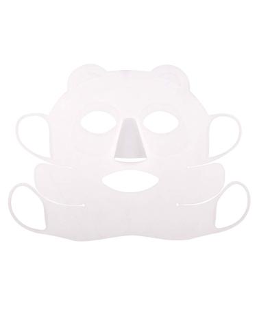 Facial Mask Cover Reusable Silicone Facial Mask Cover Panda Ear-Hook Sheet Mask Cover Prevent Serum Evaporation Beauty Tool Face Wrap for Any Skin Type