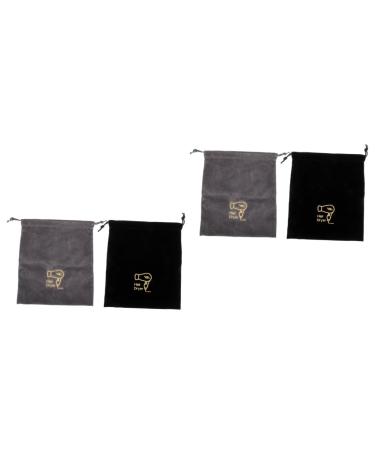 Baluue 4 Pcs Hair Dryer Bag Practical Storage Pouches Makeup Travel Bag Portable Blow Dryer Flannel