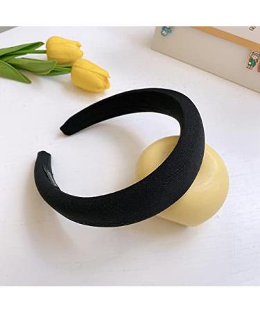 Wide Padded Black Headband Hairbands for Women Girls Black Soft Hairband for Thick Thin Hair Hoop for Teen Girls Hair Accessories
