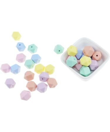 60Pcs Hexagon Silicone Beads 14mm - DIY Bracelet & Necklace Making Kit | Soft & Colorful Loose Beads for Handmade Women's Jewelry - 62 Colors - Buy Online on SooperMarket.com