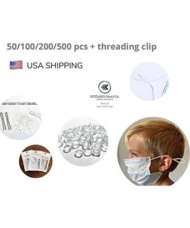 Outland Clear Cord Locks for Face Mask Adjuster PVC Round Toggle Locks for Drawstrings Adjustable Lock End for Elastic Non Slip Stopper DIY for Adults Children Elderly Mask with Threading Clips 50 - Buy Online on SooperMarket.com