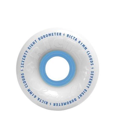 RICTA 54mm Clouds White 78a Skateboard Wheels - Set of 4, White/Blue White/Blue 54mm