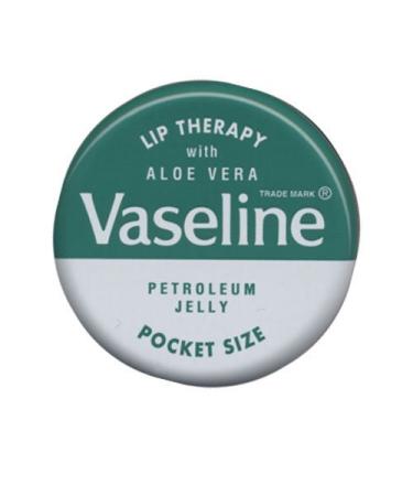 Vaseline Lip Therapy with Aloe Vera Petroleum Jelly Pocket Size .7 oz (Pack of 2)