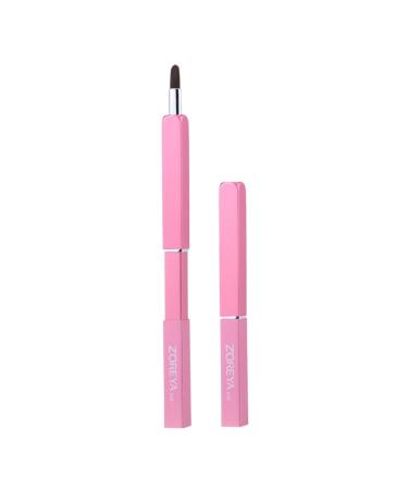 Beavorty Eyebrow Brush mini Lip Flexible Lipstick Brush Retractable Lipstick Applicator Portable Eye travel makeup brush Lip Gloss Applicator with cover telescopic brush medium Pink