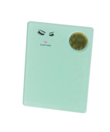 Eyelash Extension Pallet Holder Set - 2 in 1 Acrylic & Round Jade Stone Lash Grafting Tool Pad | Blue - International Shipping Available - Buy Online on SooperMarket.com