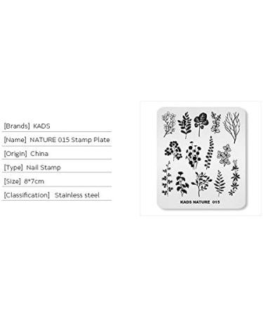 KADS Stamping Plates Leaf Nature Nail Art Image Plate (NA015) | Nail Design Tools - Buy Online on SooperMarket.com