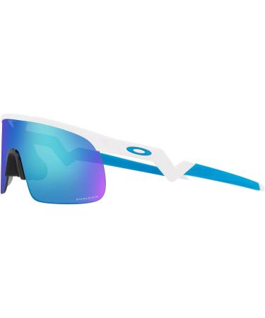 Oakley Oj9010 Resistor Rectangular Sunglasses | Polished White/Prizm Sapphire | 20 mm - Buy Online on SooperMarket.com