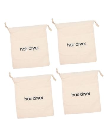 FOYTOKI 4pcs Hair Dryer Storage Bag Canvas Cosmetic Bag Hair Bag Hair Dryer Holders Hairdryer Fabric Beige 33x30cm Beige