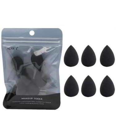 6Pcs Black Mini Makeup Sponge Small Beauty Sponge Blender Set for Foundation Powder Concealer Highlight and Eye Shadow Fashion Processing