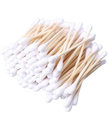 Yicare cotton swabs made of bamboo 6 x 100 mm 100 % biodegradable with wooden handles for ear cleaning make-up keyboard cleaning wound cleaning etc.