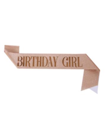 Birthday Queen Sash & Rhinestone Tiara Set - Rose Gold Bridal Crown Headpieces - Buy Online on SooperMarket.com
