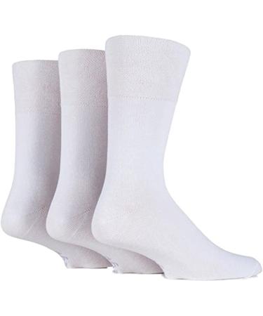 COSHAL 3 Pairs Womens Diabetic Socks wide Honey Comb top soft cuff Ankle Medium-Elastic Grip Soft Toe cosy feel for sensitive feet Legs Non-Binding Circulatory Socks SIZE (4-7) One Size White ( 3 Pairs )