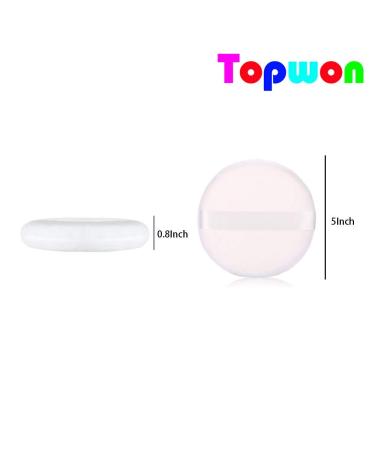 Topwon 5 Inch Extra Large Powder Puff for Baby Body - 3 Pieces Set for Dusting and Makeup Foundation - Buy Online on SooperMarket.com
