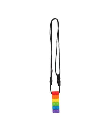 Silicone bite ring building stone shape high-temperature resistant necklace with chewing trailer high tensile strength high temperature resistance (bite ring made of yellow rainbow blocks)