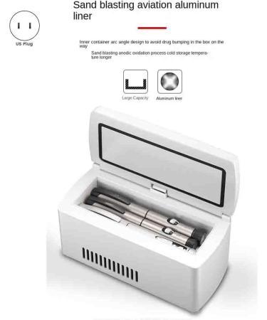 Taozers 1 PCS Insulin Refrigerated Box Cooler LCD Display Pill Case Hot Dual Travel Case US Plug - Buy Online on SooperMarket.com