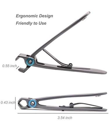 OUHUAN 2x Set Thick Toenail & Fingernail Cutter with Wide Opening Stainless Steel Silver & Black - Buy Online on SooperMarket.com