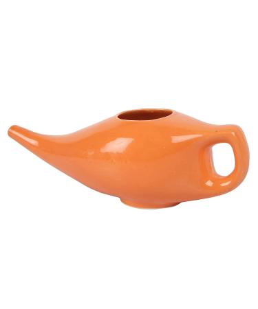 Porcelain Ceramic Neti Pot for Nasal Cleansing Sinus and Passages | Orange Colour