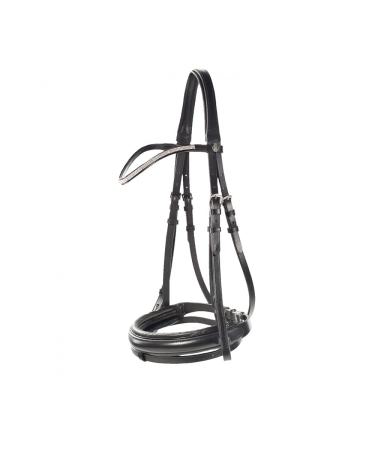 HORZE Lester Dressage Snaffle Bridle w/Reins Black Horse