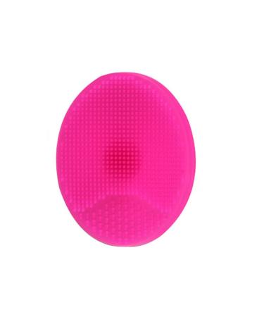 1PC Soft Silicone Facial Cleansing Pads Bath Wash Brush Hair Face Exfoliator Cleaning Scrubber Massage Shower Sponge Blackhead Removing Exfoliating for Shower Wash (Rosy)