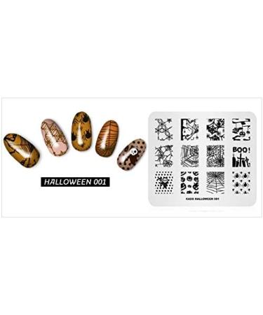 Alexnailart Halloween Nail Stamping Plate - Spider, Spider Web, Grimace Pumpkin Patterns | Manicure DIY Art Tool - Buy Online on SooperMarket.com