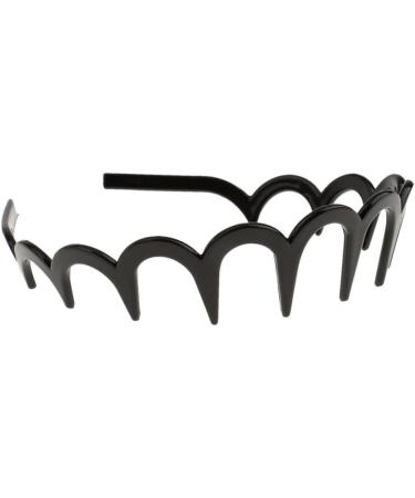 1PC Unisex Wavy Headband Black Hair Band Spring Wavy Metal Hair Band with Long Teeth Hairhoop Sports Headband Headwear Accessories Black 1pc - Buy Online on SooperMarket.com