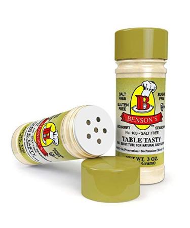 Bensons Table Tasty Salt Substitute - No Potassium Chloride, No Sodium Alternative - 6-Pack Plastic Bottles (3 oz each) - Buy Online on SooperMarket.com