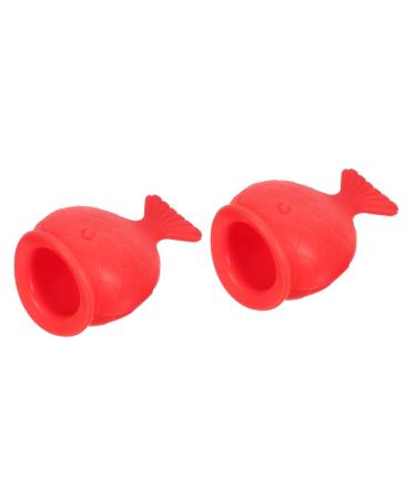 Gogogmee 2pcs Silicone Fish Lip Filler (red) Plumping Device Enhancer Lip Plumper Treatment Mouth