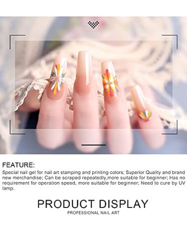 KADS Nail Stamping Gel Polish Set 2 - 4 Colors 8ML UV LED Gel for Stamping Plates - Buy Online on SooperMarket.com