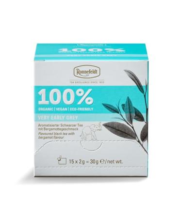 Ronnefeldt 100% Very Early Grey - Organic Flavoured Black Tea 15 Tea Bags of 2 g 30 g | Organic | Vegan | Eco-friendly Quantity: 6 Pieces