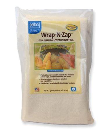 Fields Pellon Wrap N Zap Microwave Safe 100percent Natural Cotton Batting 45 x 1 Yard M544.10