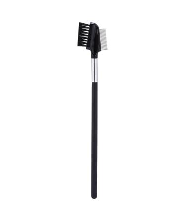 Eyebrow Brush with Metal Teeth Eyelash Comb Black Brow Spoolie Brushes Makeup Eyebrow Brush Eyelash Comb Portable Eye Powder Base Brush Beauty Cosmetic Tool for Professional and Travel