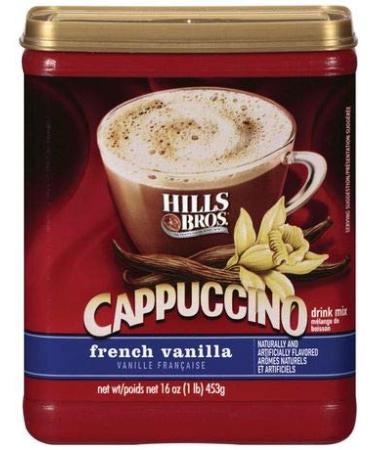Hills Bros. Cappuccino French Vanilla 453 g Cafe Style Drink Mix