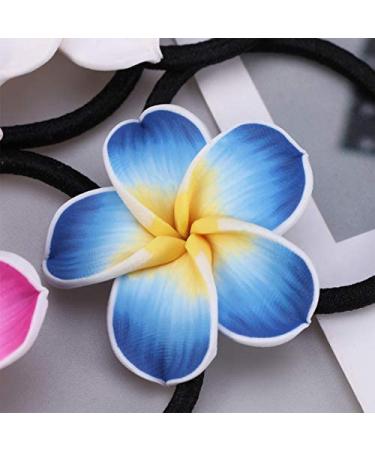 LEORX 12pcs Colorful Plumeria Hair Ties - Soft Ceramic Flower Hair Accessories - Buy Online on SooperMarket.com