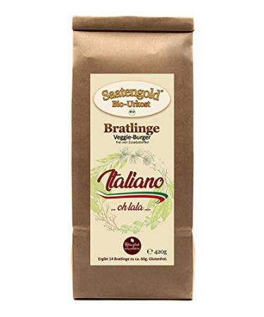 Saatengold Patties - Veggie burgers for 14 patties | Vegan organic natural burgers | (Veggie burger "Italiano")